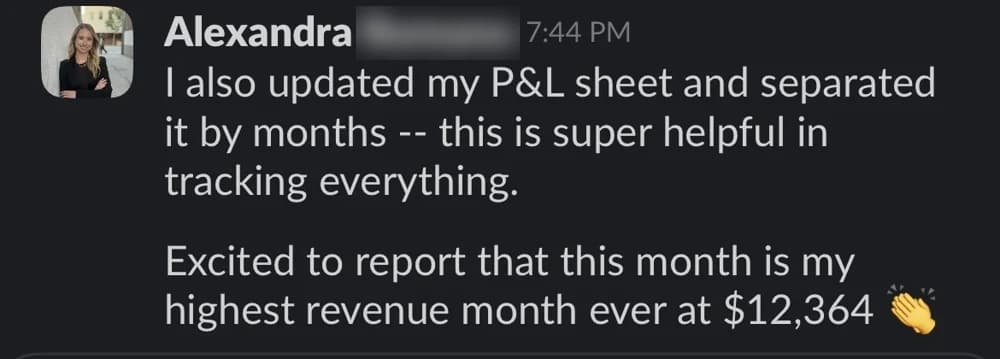 Message from Alexandra about their result