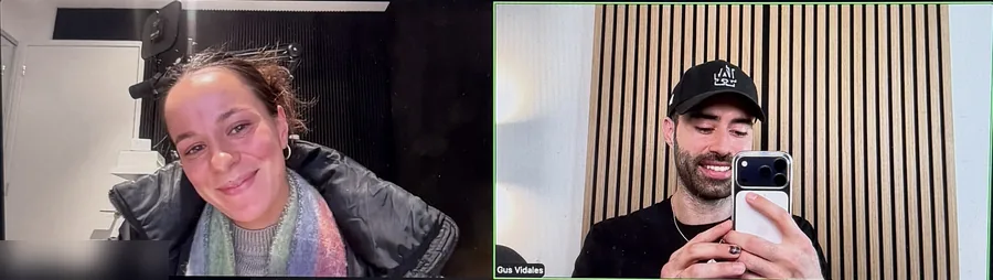 Gus on a call with a client