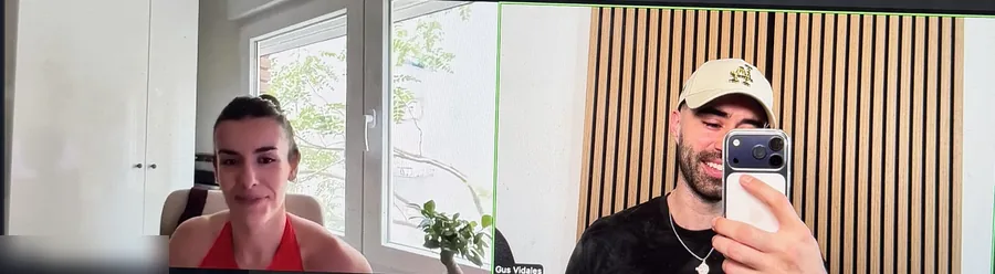 Gus on a call with a client