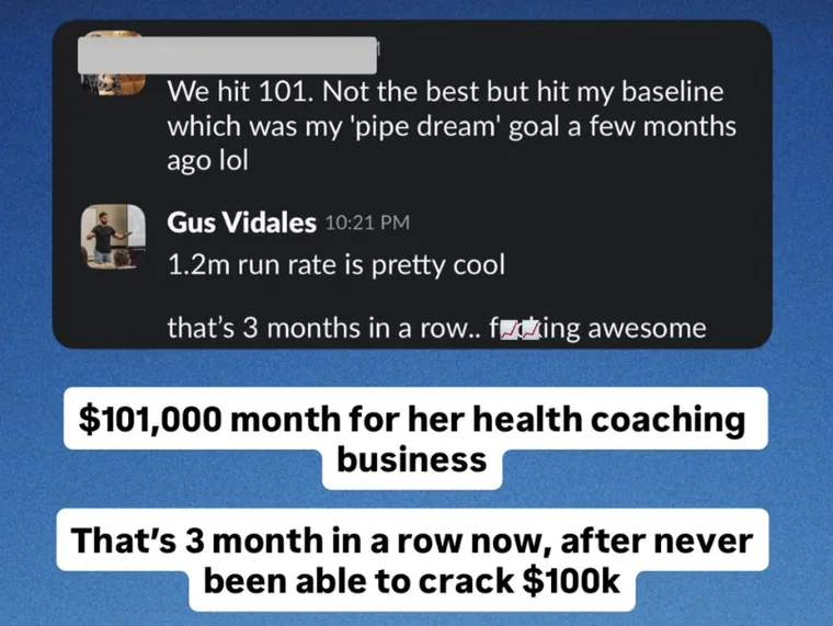 Client win shared with Gus