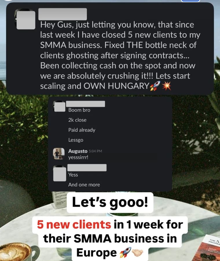 Client win shared with Gus