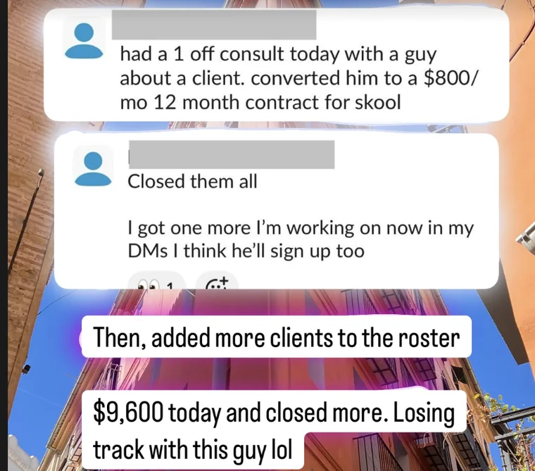 Client win shared with Gus